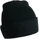 Beechfield - Winterstrickm&uuml;tze mit Patch - Black / One Size