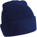 Beechfield - Winterstrickm&uuml;tze mit Patch - French Navy / One Size