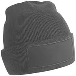 Beechfield - Winterstrickm&uuml;tze mit Patch - Graphite Grey / One Size