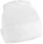 Beechfield - Winterstrickm&uuml;tze mit Patch - White / One Size