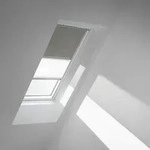 VELUX Verdunkelungs-Rollo Duo DFD FK04 4575S Olivebeige gepunktet/Wei&szlig;, alu