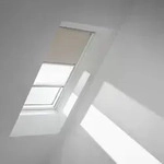 VELUX Verdunkelungs-Rollo Duo DFD M04 4579S Sandbeige gepunktet/Wei&szlig;, alu