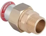 Geberit Mapress C-Stahl &Uuml;bergangsverschraubung mit Au&szlig;engewinde 15 mm x R 1/2,