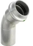 Viega Sanpress Inox 2326.1 Bogen 45 Grad 18mm ,Edelstahl 435394