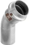 Viega Bogen Temponox 1726.1 22 mm, 45Grad, Stahl, nicht rostend, Einsteckende,