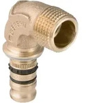 Geberit Mepla &Uuml;bergangsbogen mit AG 40 mm x R 1 1/4, 90&deg;, Rotguss 605255005