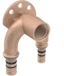 Geberit Doppelanschlusswinkel Mepla 20 mm x Rp 1/2 x 20 mm, 90&deg;, Rotguss 602273005