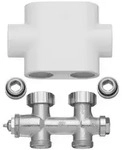 Kermi Ventilhahnblock Blende wei&szlig;, Durchgang