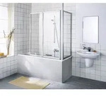Kermi Vario 2000 Seitenwand f&uuml;r Badewanne TWD 664-696 mm Wei&szlig; ESG klar mit