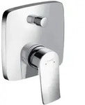Hansgrohe Metris Einhebel-Wannenmischer Unterputz, Rosette eckig, chrom