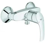 GROHE Brause-Einhebelmischer Eurosmart chrom, Wandmontage, mit Temperaturbegrenzer,