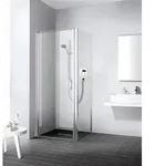 Kermi Liga Pendelt&uuml;r 1-fl&uuml;gelig 1WRL 900 x 2000 mm ESG klar Silber Mattglanz
