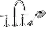 hansgrohe Fertigmontageset Axor Montreux 4-Loch-Armatur, Wannenrandmontage, Ausladung
