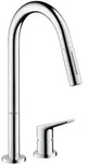 hansgrohe Sp&uuml;ltisch-2-Loch-Einhebelmischer Axor Citterio M edelstahl-optik,
