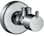 Hansgrohe Eckventil S-Design G 1/2 x 3/8, Griff und Rosette aus Kunststoff, chrom