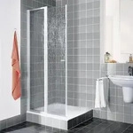 Kermi Nova 2000 Halbteil Eckeinstieg Pendelt&uuml;r mit Festfeld ESL ESR 900 x 1850 mm