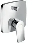 hansgrohe Fertigmontageset Metris UP-Wannen-Einhebelmischer, Rosette eckig, mit