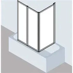 Kermi Vario 2000 Faltwand &uuml;ber Badewanne 1400 mm FW3 1501-1517 x 1400 mm Kunstglas