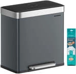 M&uuml;lleimer K&uuml;che mit Deckel Softclose, Gr&uuml;ngrau