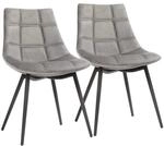 2er-Set Esszimmerst&uuml;hle mit Metallbeinen, Grey