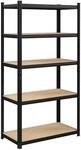 Lagerregal mit 5 verstellbaren Ablagen, Schwarz / 40 X 90 X 180 cm / 1