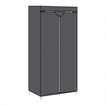 Stoffschrank mit Kleiderstange, Grau