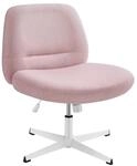 B&uuml;rostuhl mit breiter Sitzfl&auml;che und Kreuzfu&szlig; taubengrau, Pastellrosa / Ohne