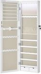 Abschlie&szlig;barer Schmuckschrank zur Wandmontage, Wei&szlig; + Beige