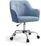 Homeoffice Stuhl h&ouml;henverstellbar aus atmungsaktivem Stoff, Blau