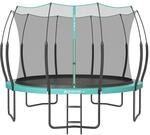 Trampolin mit Rei&szlig;verschluss, Seeblau / &Oslash; 366 cm