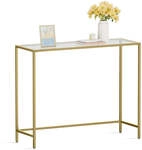 Beistelltisch aus Hartglas, Gold / 35D x 100W x 80H cm