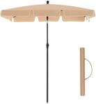 Knickbarer Sonnenschirm f&uuml;r Balkon, Taupe / 200 X 125 cm