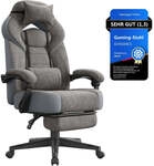 Ergonomischer B&uuml;rostuhl mit Fu&szlig;st&uuml;tze, Schiefergrau / Velourslederimitat