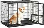 Hundek&auml;fig hochbelastbar transportabel mit 2 abnehmbaren T&uuml;ren, Schwarz / XL (107 x