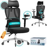 Ergonomischer B&uuml;rostuhl mit verstellbarer Unterst&uuml;tzung, Tintenschwarz