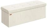 Sitzbank mit Stauraum und klappbarem Design, Cremewei&szlig; / 110B cm
