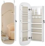 Wandschrank mit Spiegel Oberfl&auml;che in Wei&szlig;, wei&szlig;-greige