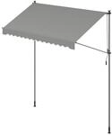 Klemmmarkise mit Handkurbel f&uuml;r Sonnenschutz, Grau / 300W cm