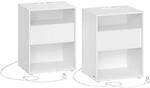 SONGMICS HOME Nachttisch mit Ladefunktion Superschnelle werkzeuglose Montage,