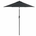 Knickbarer Sonnenschirm mit Kurbel ohne St&auml;nder, Grau / 2 M
