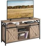 TV-Schrank Landhausstil vintagebraun-schwarz, Kamelbraun + Schwarz
