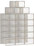 18er-Set faltbare Schuhboxen, Transparent + Haferflockenbeige / M ( 33,5 x 23,2...