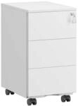 Abschlie&szlig;barer Rollcontainer, Mattwei&szlig; / 3 Ablagen (54H cm)