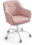 Homeoffice Stuhl h&ouml;henverstellbar aus atmungsaktivem Stoff, Rosa