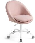 Homeoffice Stuhl h&ouml;henverstellbar mit gepolstertem Kissen, Rosa