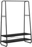 Kleiderst&auml;nder mit 2 Ablagen und 6 Haken, Ebenholzschwarz + Mttschwarz / 100B...