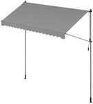 Klemmmarkise mit Handkurbel f&uuml;r Sonnenschutz, Grau / 350W cm