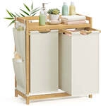 W&auml;schekorb 3 F&auml;cher, Cremewei&szlig; / 100L