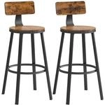 2er Set Barst&uuml;hle Industrie-Design, Vintagebraun + Schwarz / 54 x 73 cm