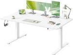 H&ouml;henverstellbarer Schreibtisch mit USB Anschluss und Speicherfunktion, Mattwei&szlig; /